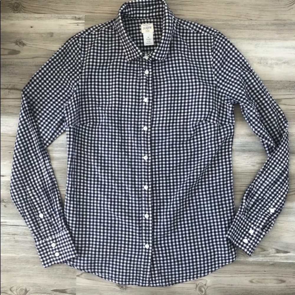 J Crew the perfect shirt Black & White gingham XS